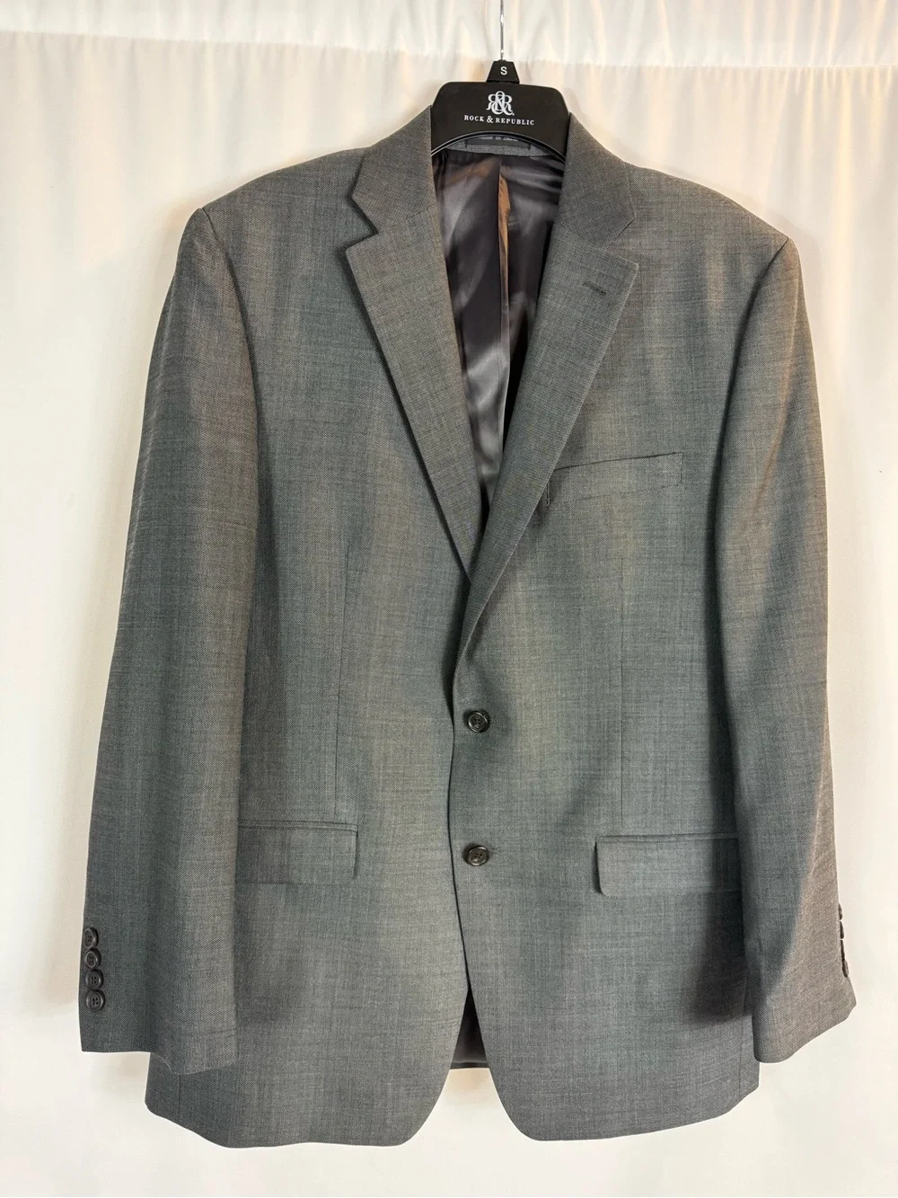 LAUREN Ralph Lauren Suit Jacket Mens 42 R 52% Wool Sport Coat Gray